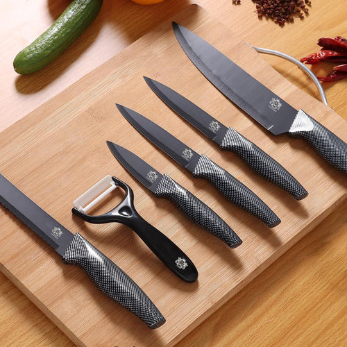 Cuchillos y Pelador de CocinaGenial Profesionales Antiadherente de Acero Inoxidable